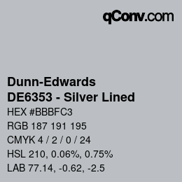 カラーコード: Dunn-Edwards - DE6353 - Silver Lined | qconv.com