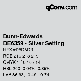 カラーコード: Dunn-Edwards - DE6359 - Silver Setting | qconv.com