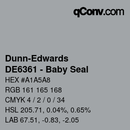 カラーコード: Dunn-Edwards - DE6361 - Baby Seal | qconv.com