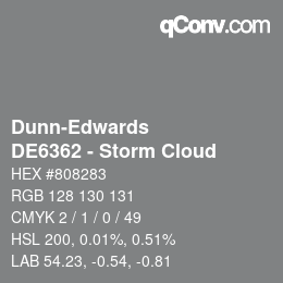 Color code: Dunn-Edwards - DE6362 - Storm Cloud | qconv.com