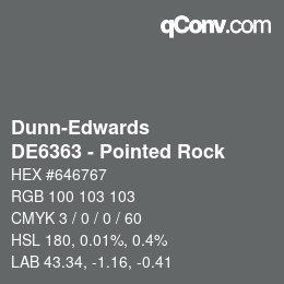 カラーコード: Dunn-Edwards - DE6363 - Pointed Rock | qconv.com
