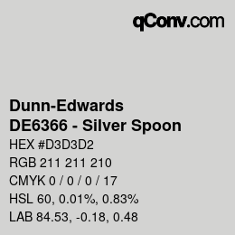 カラーコード: Dunn-Edwards - DE6366 - Silver Spoon | qconv.com