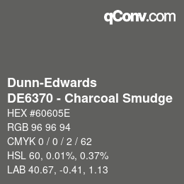カラーコード: Dunn-Edwards - DE6370 - Charcoal Smudge | qconv.com