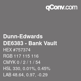 Color code: Dunn-Edwards - DE6383 - Bank Vault | qconv.com