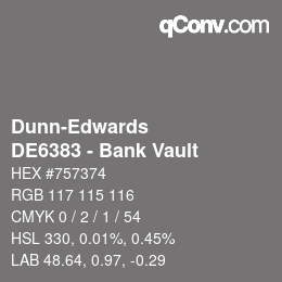 Código de color: Dunn-Edwards - DE6383 - Bank Vault | qconv.com