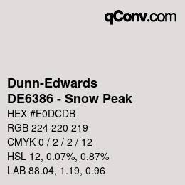 Color code: Dunn-Edwards - DE6386 - Snow Peak | qconv.com