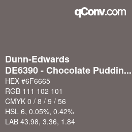 カラーコード: Dunn-Edwards - DE6390 - Chocolate Pudding | qconv.com