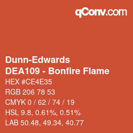 カラーコード: Dunn-Edwards - DEA109 - Bonfire Flame | qconv.com