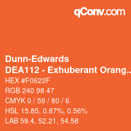 カラーコード: Dunn-Edwards - DEA112 - Exhuberant Orange | qconv.com