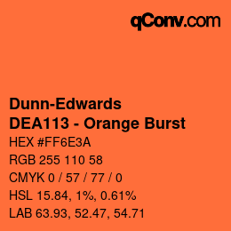 Code couleur: Dunn-Edwards - DEA113 - Orange Burst | qconv.com