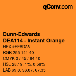 カラーコード: Dunn-Edwards - DEA114 - Instant Orange | qconv.com