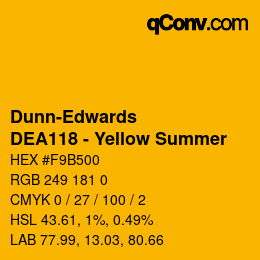 カラーコード: Dunn-Edwards - DEA118 - Yellow Summer | qconv.com