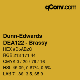 カラーコード: Dunn-Edwards - DEA122 - Brassy | qconv.com