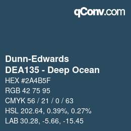 カラーコード: Dunn-Edwards - DEA135 - Deep Ocean | qconv.com