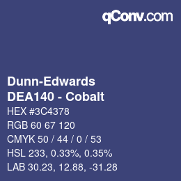 カラーコード: Dunn-Edwards - DEA140 - Cobalt | qconv.com