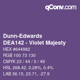 カラーコード: Dunn-Edwards - DEA142 - Violet Majesty | qconv.com