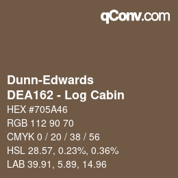 カラーコード: Dunn-Edwards - DEA162 - Log Cabin | qconv.com