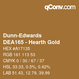 カラーコード: Dunn-Edwards - DEA165 - Hearth Gold | qconv.com