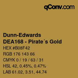 カラーコード: Dunn-Edwards - DEA168 - Pirate´s Gold | qconv.com