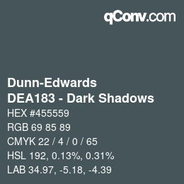 カラーコード: Dunn-Edwards - DEA183 - Dark Shadows | qconv.com