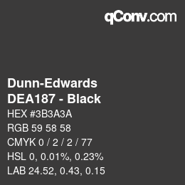 カラーコード: Dunn-Edwards - DEA187 - Black | qconv.com