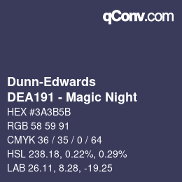 カラーコード: Dunn-Edwards - DEA191 - Magic Night | qconv.com