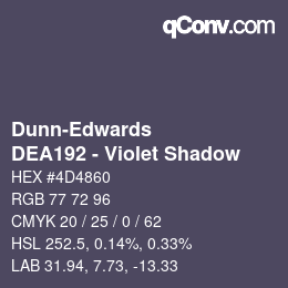 カラーコード: Dunn-Edwards - DEA192 - Violet Shadow | qconv.com