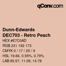 Color code: Dunn-Edwards - DEC703 - Retro Peach | qconv.com