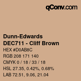 Color code: Dunn-Edwards - DEC711 - Cliff Brown | qconv.com