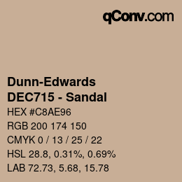 カラーコード: Dunn-Edwards - DEC715 - Sandal | qconv.com