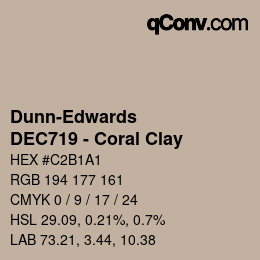 カラーコード: Dunn-Edwards - DEC719 - Coral Clay | qconv.com
