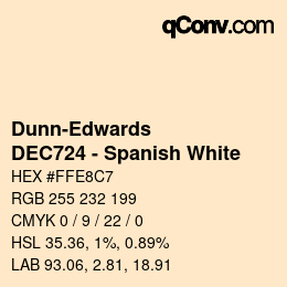 Color code: Dunn-Edwards - DEC724 - Spanish White | qconv.com