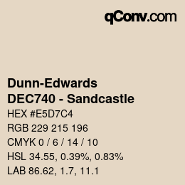 カラーコード: Dunn-Edwards - DEC740 - Sandcastle | qconv.com