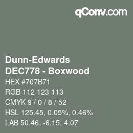 Code couleur: Dunn-Edwards - DEC778 - Boxwood | qconv.com