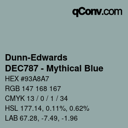 カラーコード: Dunn-Edwards - DEC787 - Mythical Blue | qconv.com