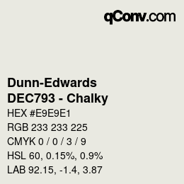 Color code: Dunn-Edwards - DEC793 - Chalky | qconv.com