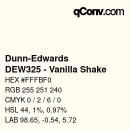 カラーコード: Dunn-Edwards - DEW325 - Vanilla Shake | qconv.com
