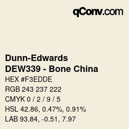 カラーコード: Dunn-Edwards - DEW339 - Bone China | qconv.com