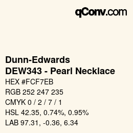 カラーコード: Dunn-Edwards - DEW343 - Pearl Necklace | qconv.com