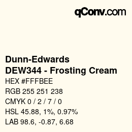 Color code: Dunn-Edwards - DEW344 - Frosting Cream | qconv.com