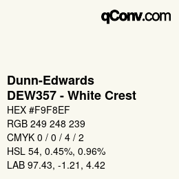 Farbcode: Dunn-Edwards - DEW357 - White Crest | qconv.com