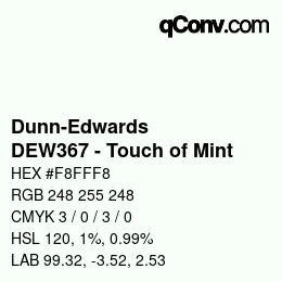 Farbcode: Dunn-Edwards - DEW367 - Touch of Mint | qconv.com