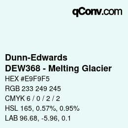 カラーコード: Dunn-Edwards - DEW368 - Melting Glacier | qconv.com