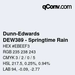 Code couleur: Dunn-Edwards - DEW389 - Springtime Rain | qconv.com