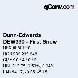 カラーコード: Dunn-Edwards - DEW390 - First Snow | qconv.com