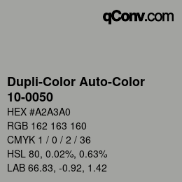 Color code: Dupli-Color Auto-Color - 10-0050 | qconv.com