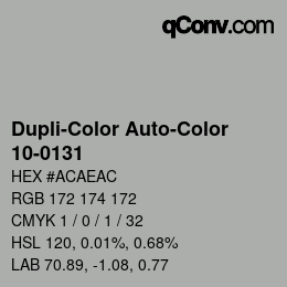 Código de color: Dupli-Color Auto-Color - 10-0131 | qconv.com