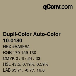 Color code: Dupli-Color Auto-Color - 10-0180 | qconv.com