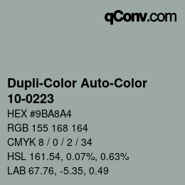 Color code: Dupli-Color Auto-Color - 10-0223 | qconv.com