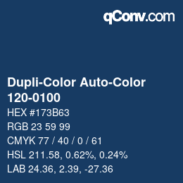 Color code: Dupli-Color Auto-Color - 120-0100 | qconv.com